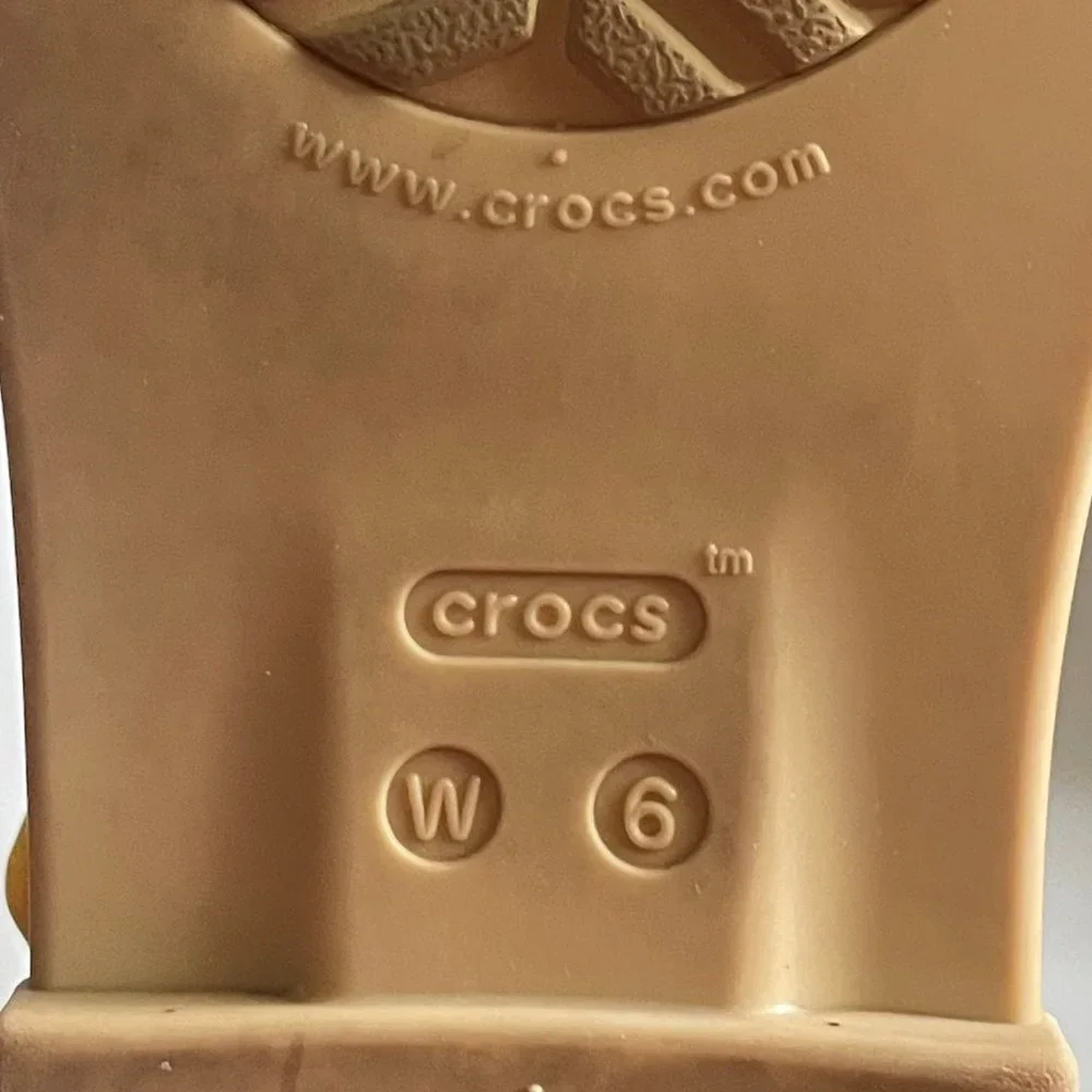 Crocs Tulum Strappy Sandals Size 6 Canary Yellow/Tan 206107 Adjustable Buckle - Picture 9 of 11